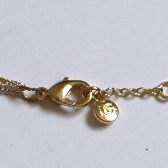 2/$20 Lauren Conrad Tri-Tone Gold Silver Rose Gold Minimalist Necklace - Picture 4 of 5